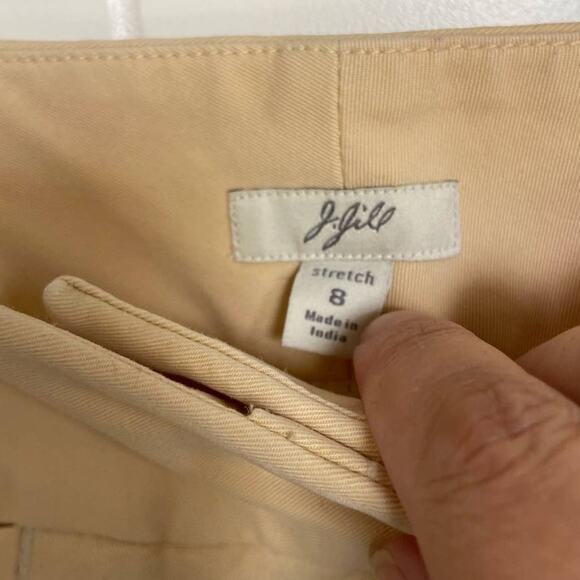 J. Jill Womens Pants Sz 8 Crop Capri Stretch Light Yellow Tan Cream Beige - Picture 5 of 9